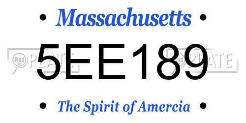 5EE189 Massachusetts License Plate
