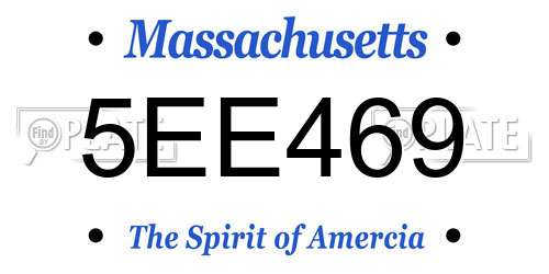 5EE469 Massachusetts License Plate