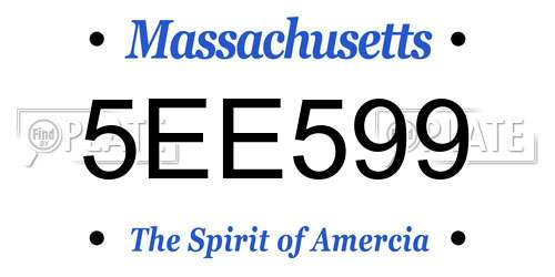 5EE599 Massachusetts License Plate