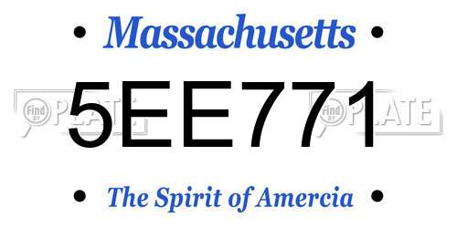 5EE771 Massachusetts License Plate