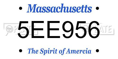 5EE956 Massachusetts License Plate