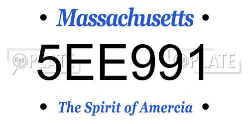 5EE991 Massachusetts License Plate