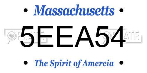 5EEA54 Massachusetts License Plate
