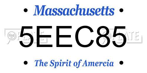 5EEC85 Massachusetts License Plate