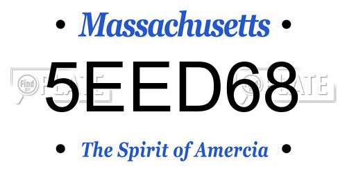 5EED68 Massachusetts License Plate
