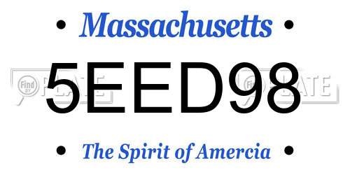 5EED98 Massachusetts License Plate