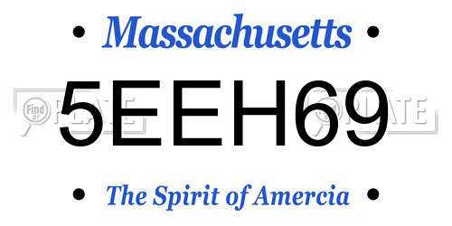 5EEH69 Massachusetts License Plate