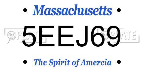 5EEJ69 Massachusetts License Plate