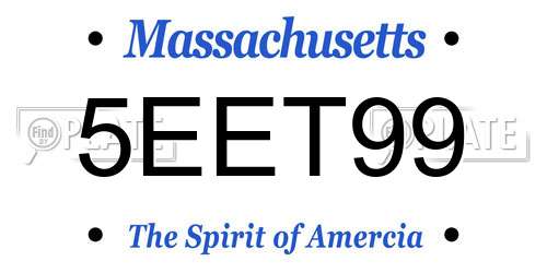 5EET99 Massachusetts License Plate