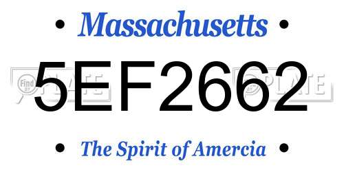 5EF2662 Massachusetts License Plate
