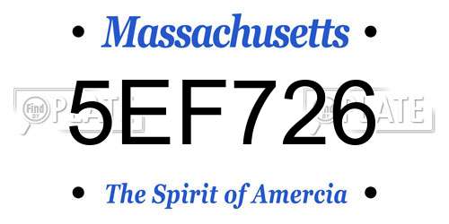 5EF726 Massachusetts License Plate