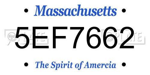 5EF7662 Massachusetts License Plate
