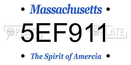 5EF911 Massachusetts License Plate