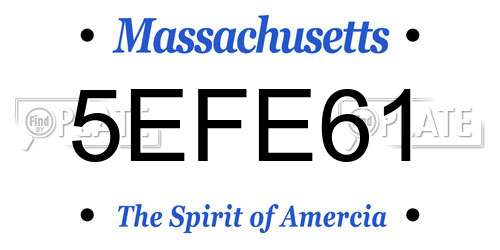 5EFE61 Massachusetts License Plate