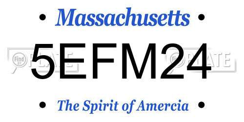 5EFM24 Massachusetts License Plate