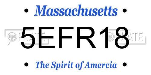5EFR18 Massachusetts License Plate