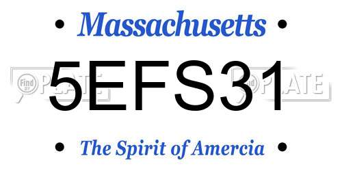 5EFS31 Massachusetts License Plate