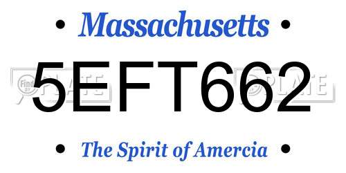 5EFT662 Massachusetts License Plate