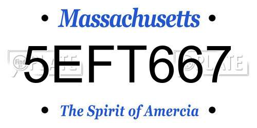 5EFT667 Massachusetts License Plate