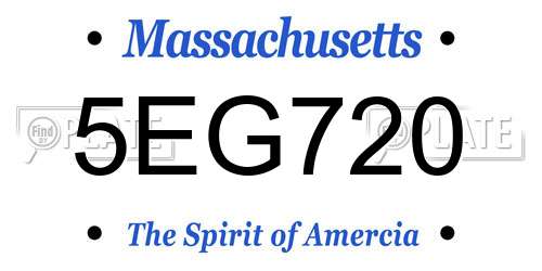 5EG720 Massachusetts License Plate