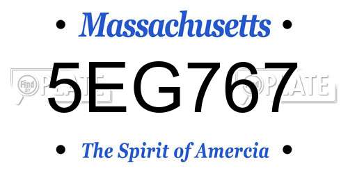 5EG767 Massachusetts License Plate