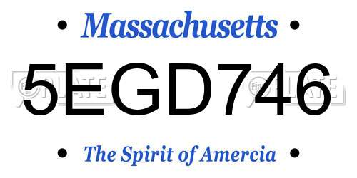 5EGD746 Massachusetts License Plate