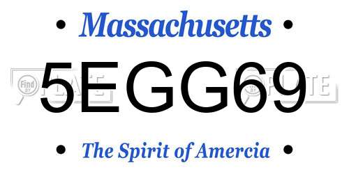 5EGG69 Massachusetts License Plate