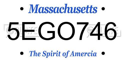 5EGO746 Massachusetts License Plate