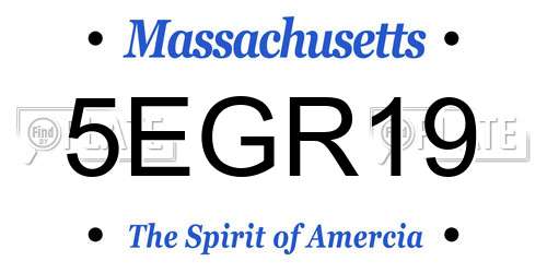 5EGR19 Massachusetts License Plate