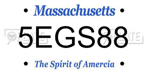 5EGS88 Massachusetts License Plate