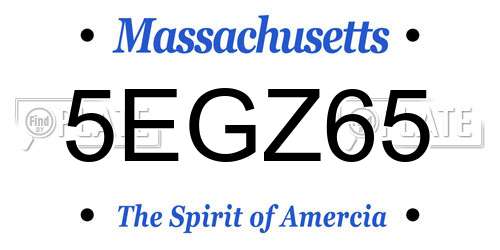 5EGZ65 Massachusetts License Plate