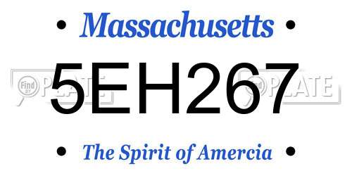 5EH267 Massachusetts License Plate