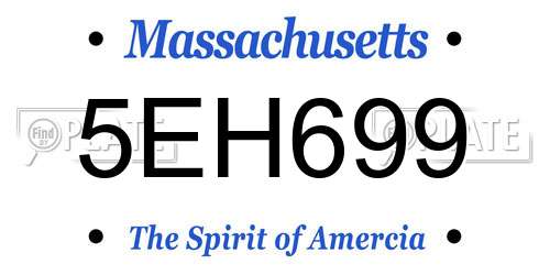 5EH699 Massachusetts License Plate