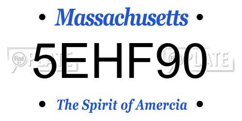 5EHF90 Massachusetts License Plate