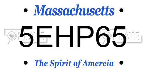 5EHP65 Massachusetts License Plate