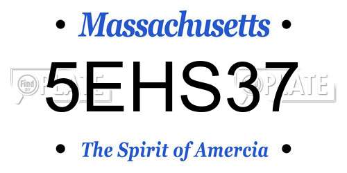 5EHS37 Massachusetts License Plate