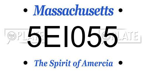5EI055 Massachusetts License Plate