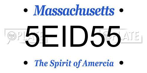 5EID55 Massachusetts License Plate