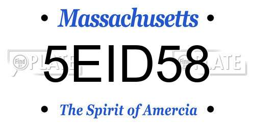 5EID58 Massachusetts License Plate