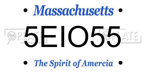 5EIO55 Massachusetts License Plate