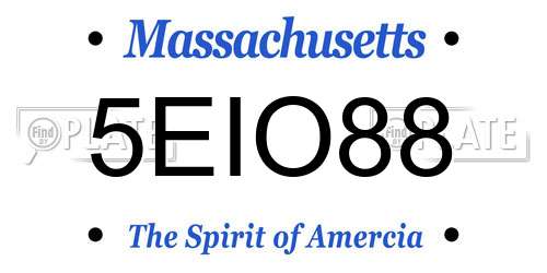 5EIO88 Massachusetts License Plate