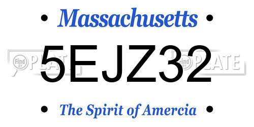 5EJZ32 Massachusetts License Plate