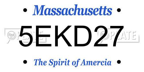 5EKD27 Massachusetts License Plate