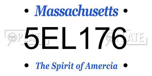 5EL176 Massachusetts License Plate
