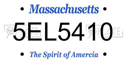 5EL5410 Massachusetts License Plate