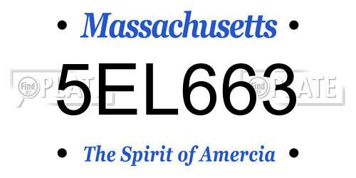 5EL663 Massachusetts License Plate