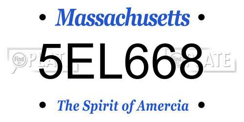 5EL668 Massachusetts License Plate