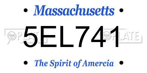 5EL741 Massachusetts License Plate