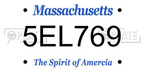 5EL769 Massachusetts License Plate