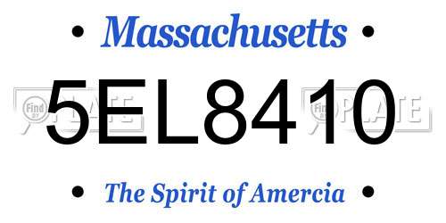 5EL8410 Massachusetts License Plate